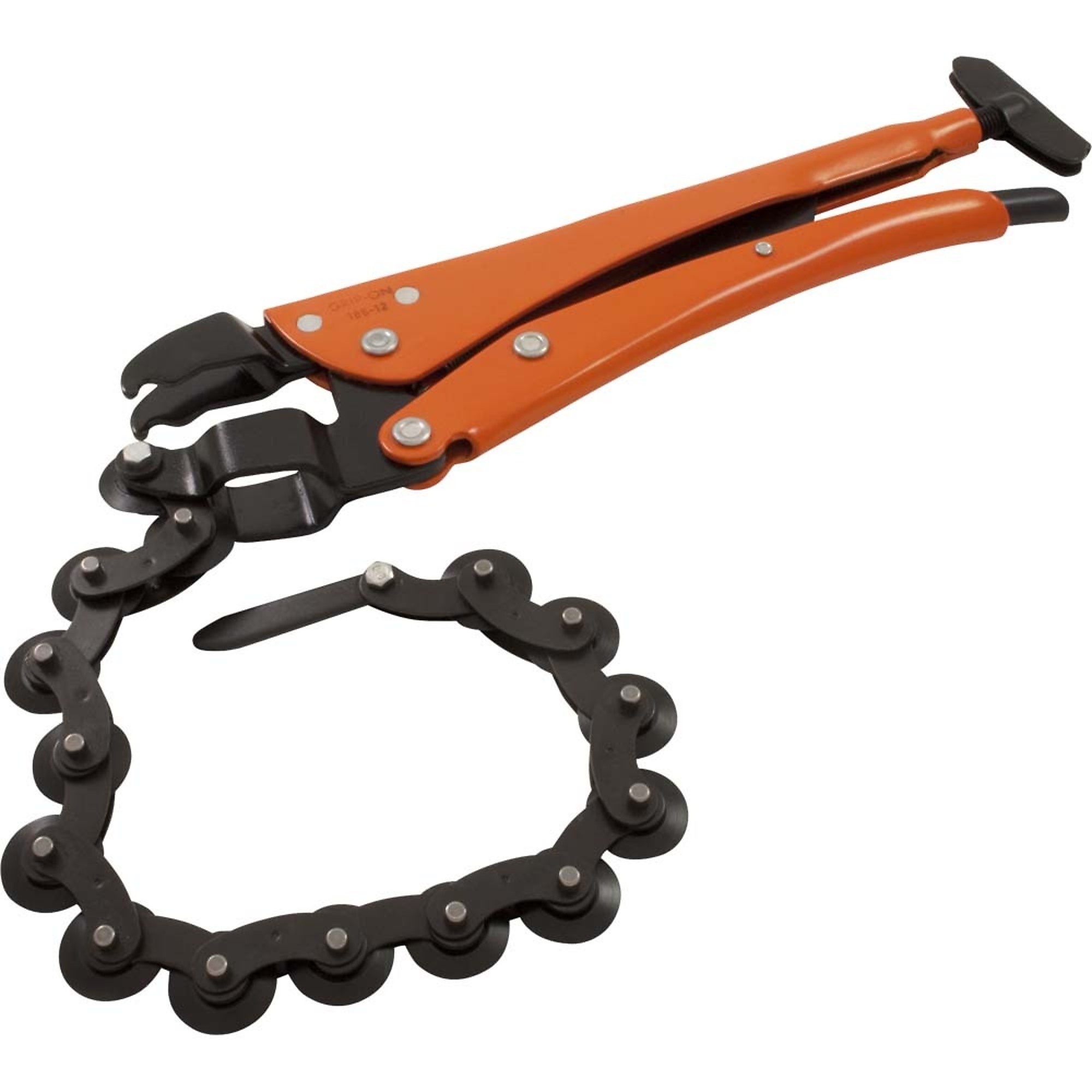 Grip-on, 12in. Heavy Duty Locking Chain Pipe Cutter, Pieces (qty.) 1 Material Alloy Steel, Jaw Capacity 4.53 in, Model# 186-12